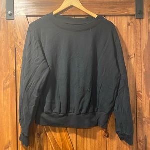 Everlane black crew sweater with arm balloon